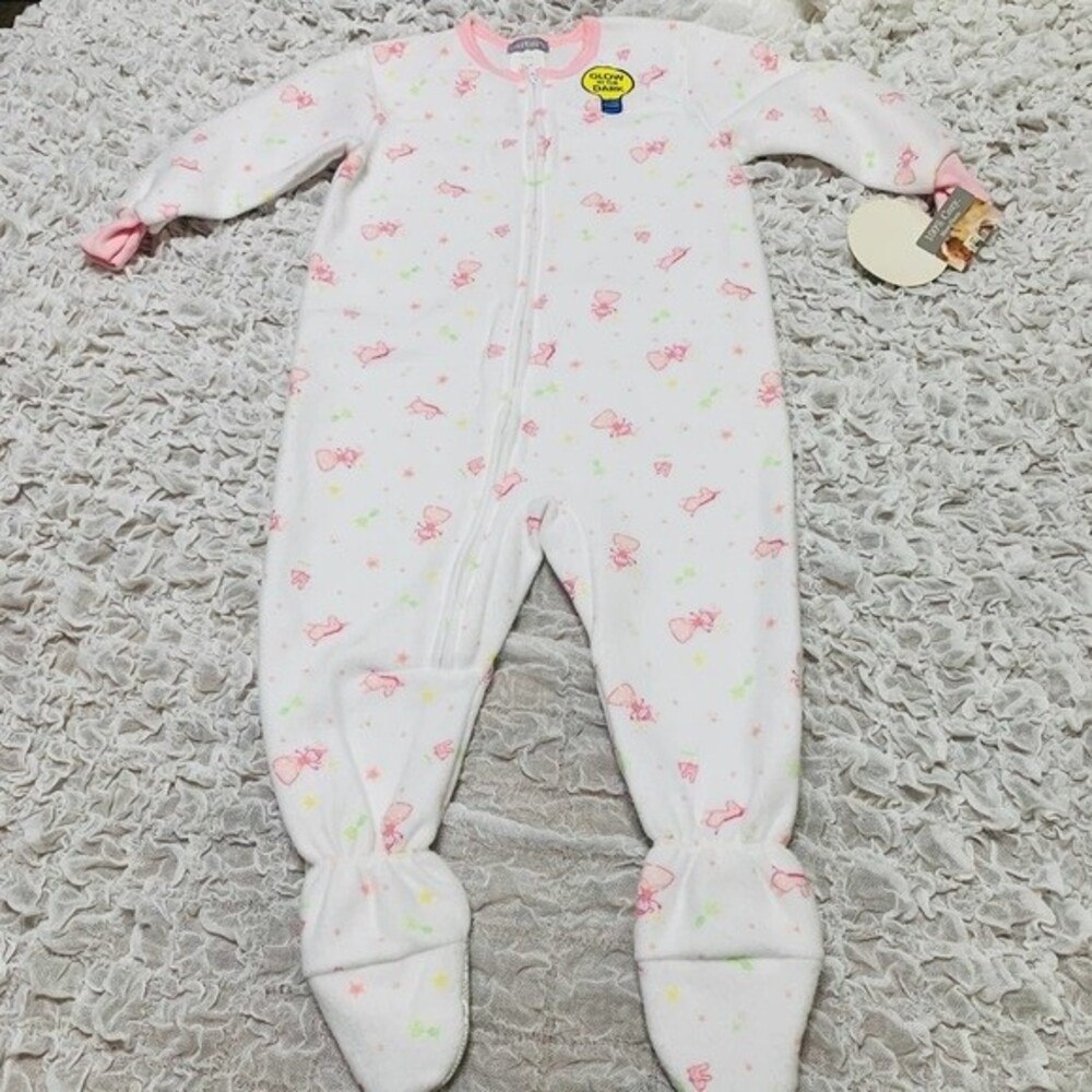 Carters White PJ glow in the dark Fleece Zip-Up Sleep & Play pajamas size 2T